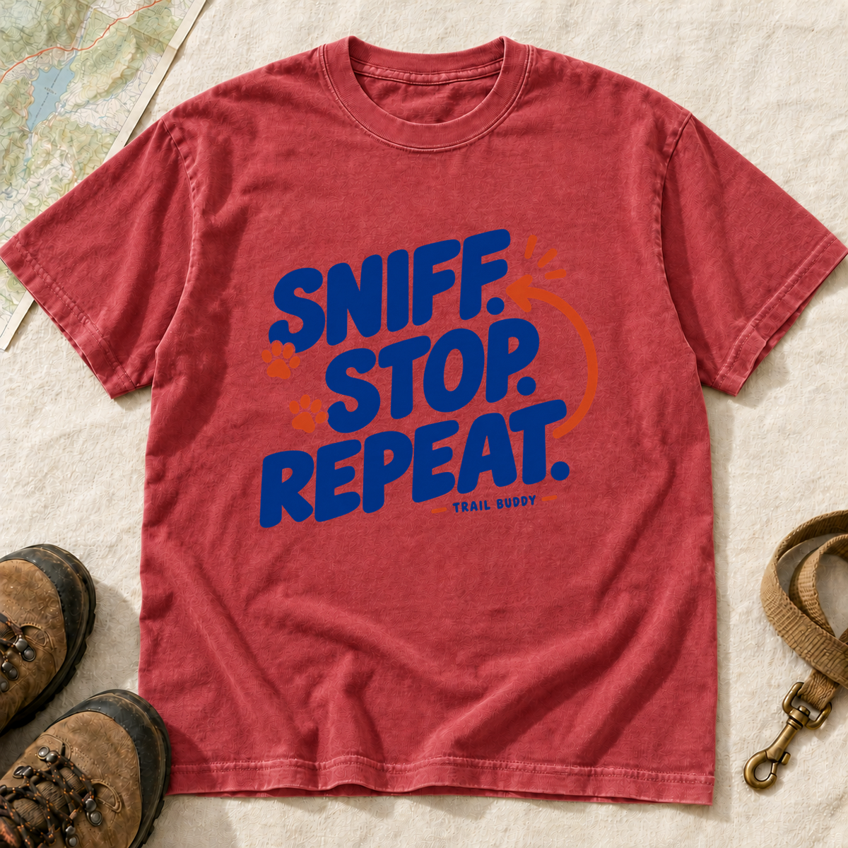 Sniff Stop Repeat Dog Hiking T-Shirt | Buddy Outfitters