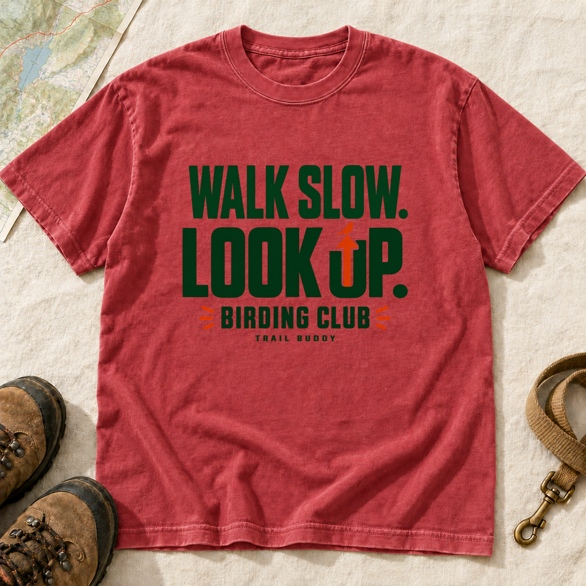 Walk Slow Look Up Birding Club T-Shirt | Buddy Outfitters