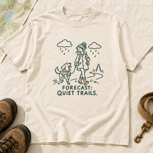 Forecast Quiet Trails Girl and Dog T-Shirt