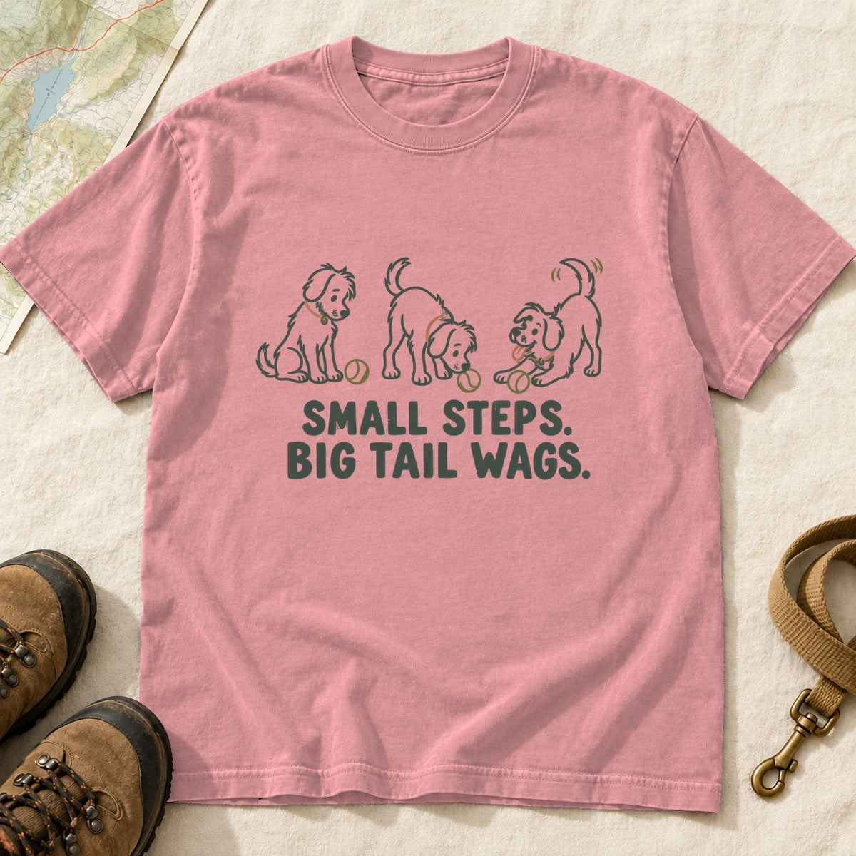 Small Steps Big Tail Wags Dog Lover T-Shirt