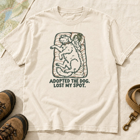 Adopted the Dog Lost My Spot Funny Dog T-Shirt