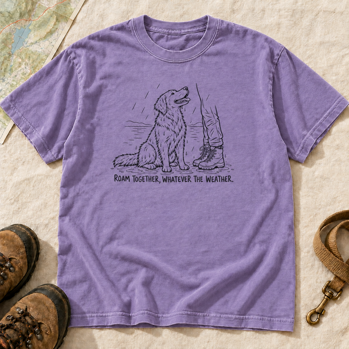 Roam Together, Whatever the Weather Dog Hiking T-Shirt | Buddy Outfitters