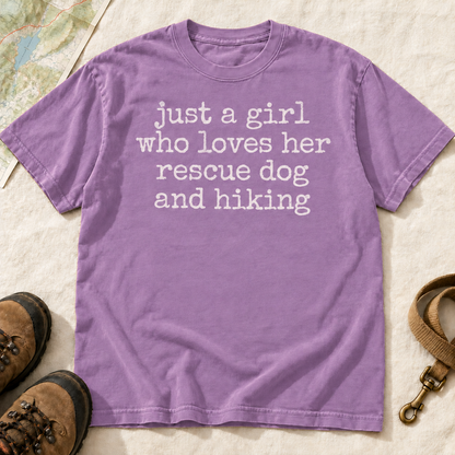 Just a Girl Who Loves Her Rescue Dog and Hiking T-Shirt | Buddy Outfitters