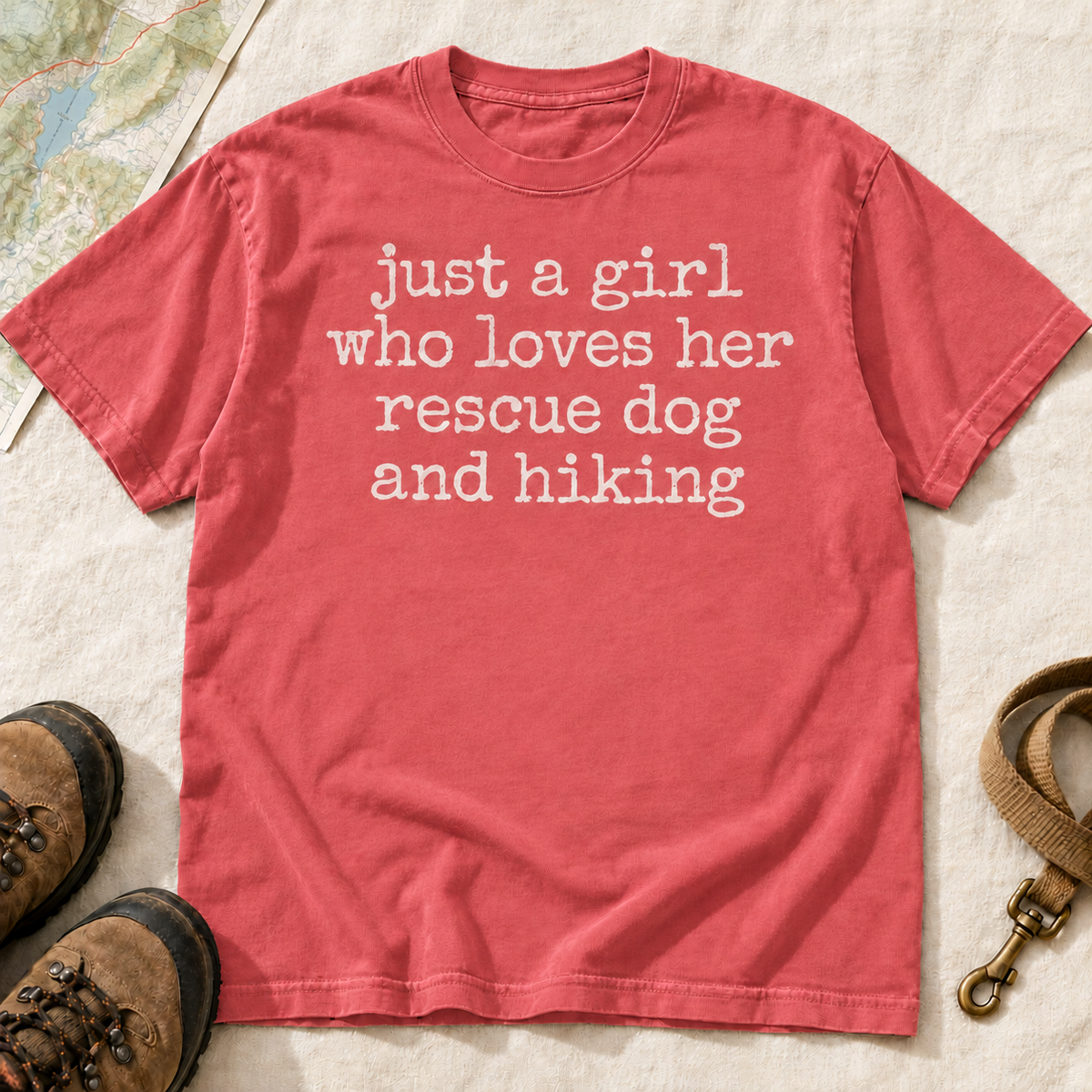 Just a Girl Who Loves Her Rescue Dog and Hiking T-Shirt | Buddy Outfitters