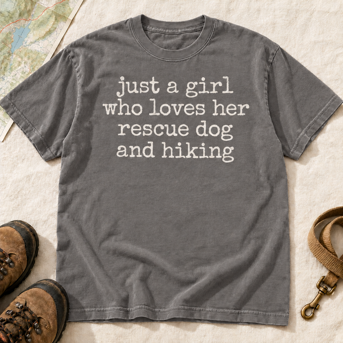 Just a Girl Who Loves Her Rescue Dog and Hiking T-Shirt | Buddy Outfitters