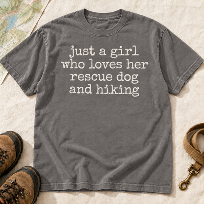 Just a Girl Who Loves Her Rescue Dog and Hiking T-Shirt | Buddy Outfitters