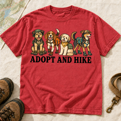 Adopt and Hike Dog Lover T-Shirt | Buddy Outfitters