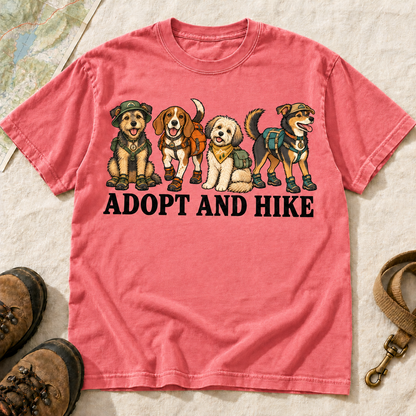 Adopt and Hike Dog Lover T-Shirt | Buddy Outfitters