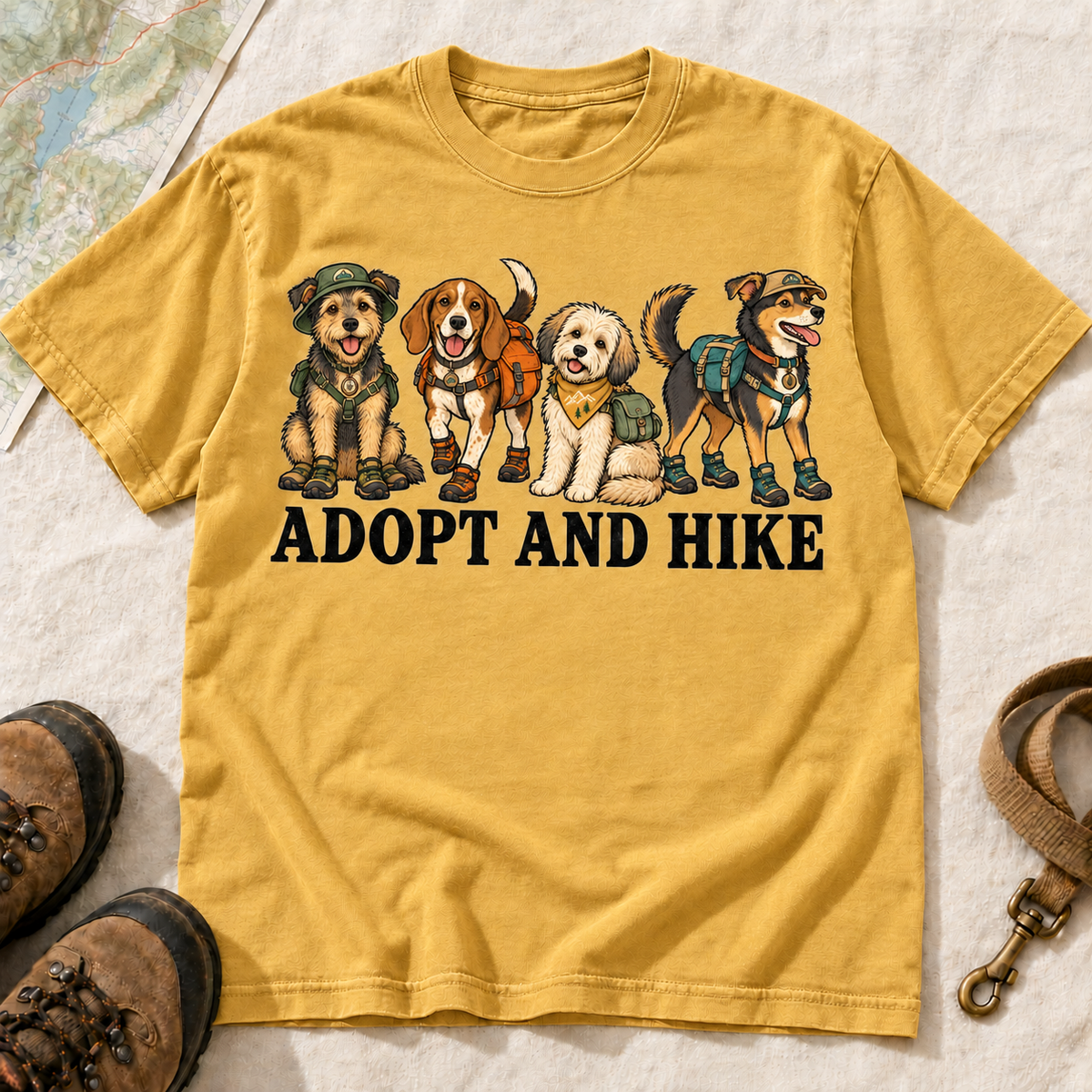 Adopt and Hike Dog Lover T-Shirt | Buddy Outfitters