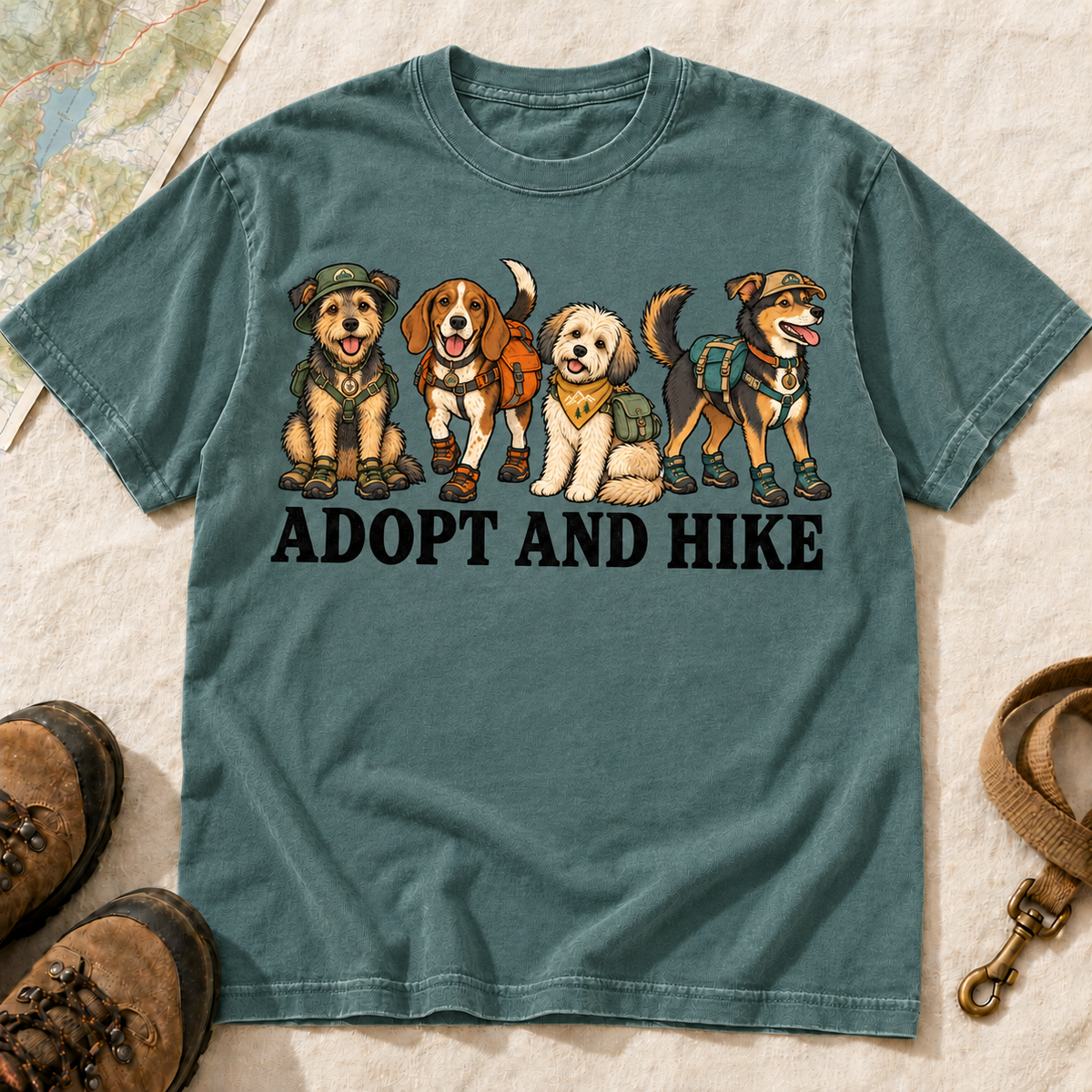 Adopt and Hike Dog Lover T-Shirt | Buddy Outfitters