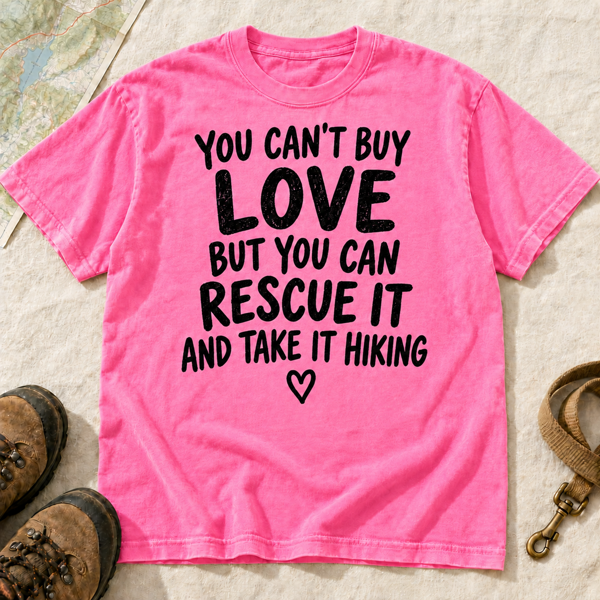You Can’t Buy Love Rescue Dog Hiking T-Shirt | Buddy Outfitters