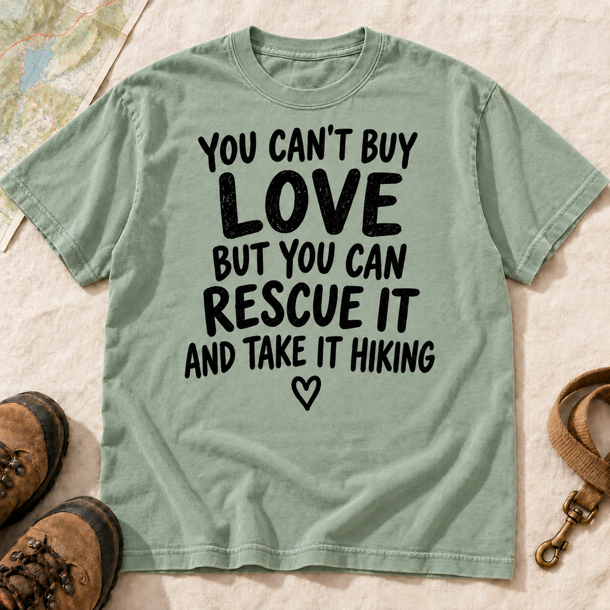 You Can’t Buy Love Rescue Dog Hiking T-Shirt | Buddy Outfitters
