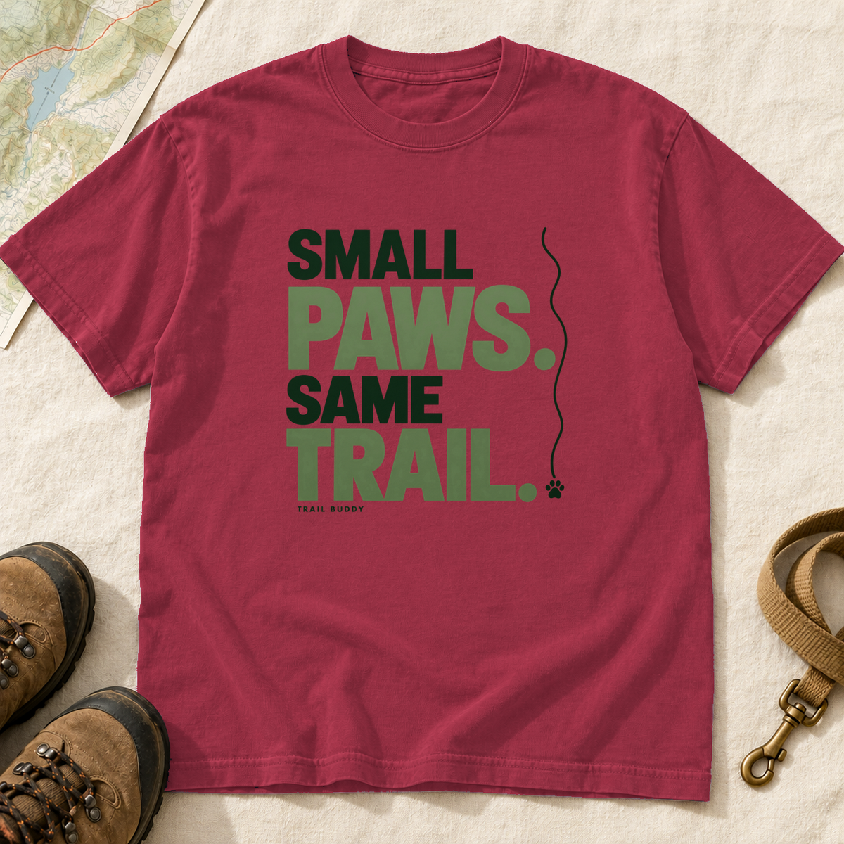 Small Paws Same Trail Dog Hiking T-Shirt | Buddy Outfitters