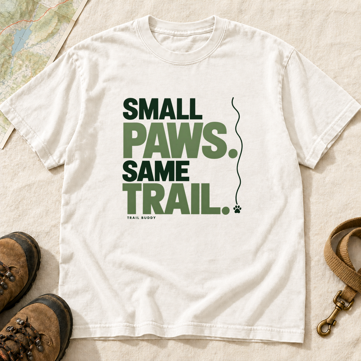 Small Paws Same Trail Dog Hiking T-Shirt | Buddy Outfitters