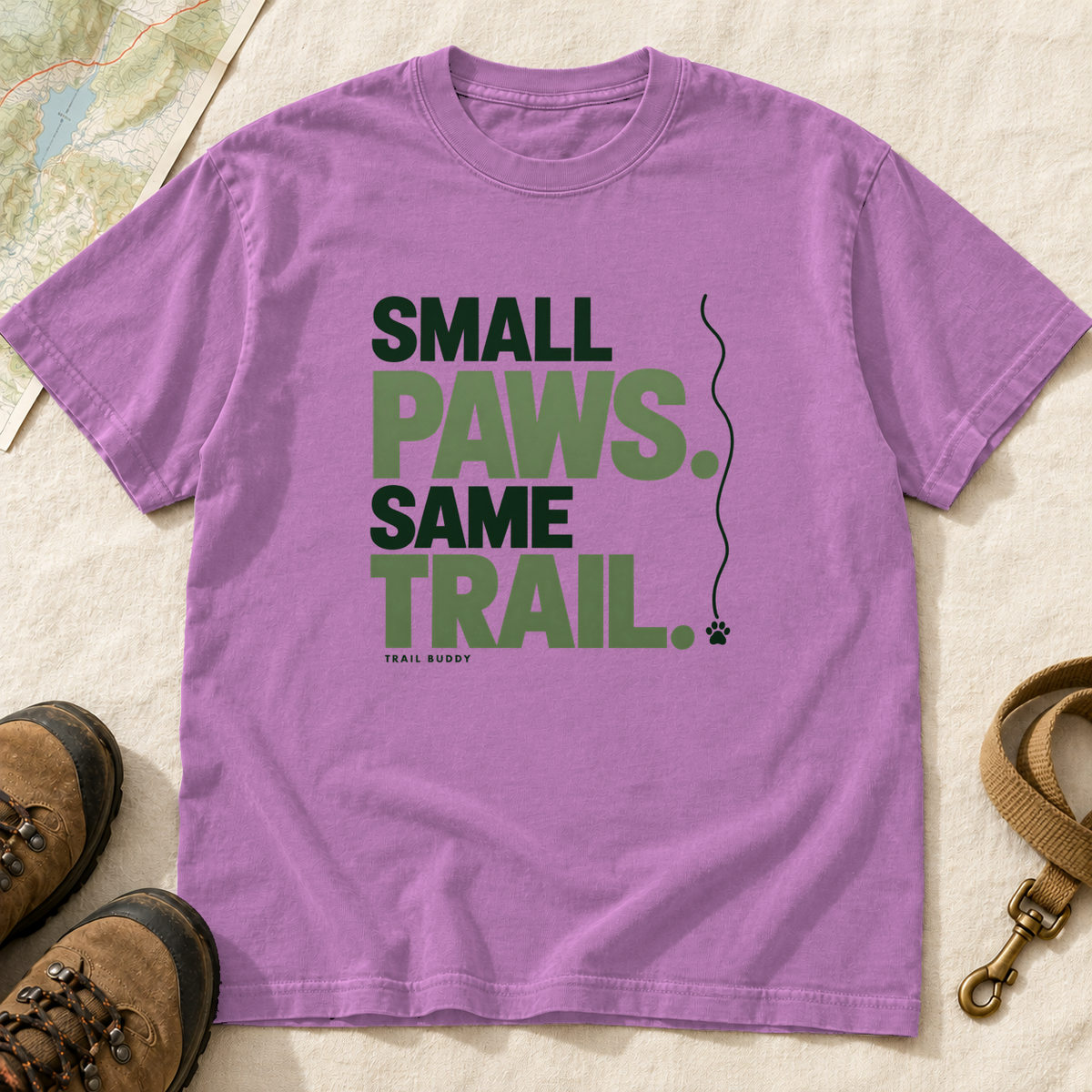 Small Paws Same Trail Dog Hiking T-Shirt | Buddy Outfitters