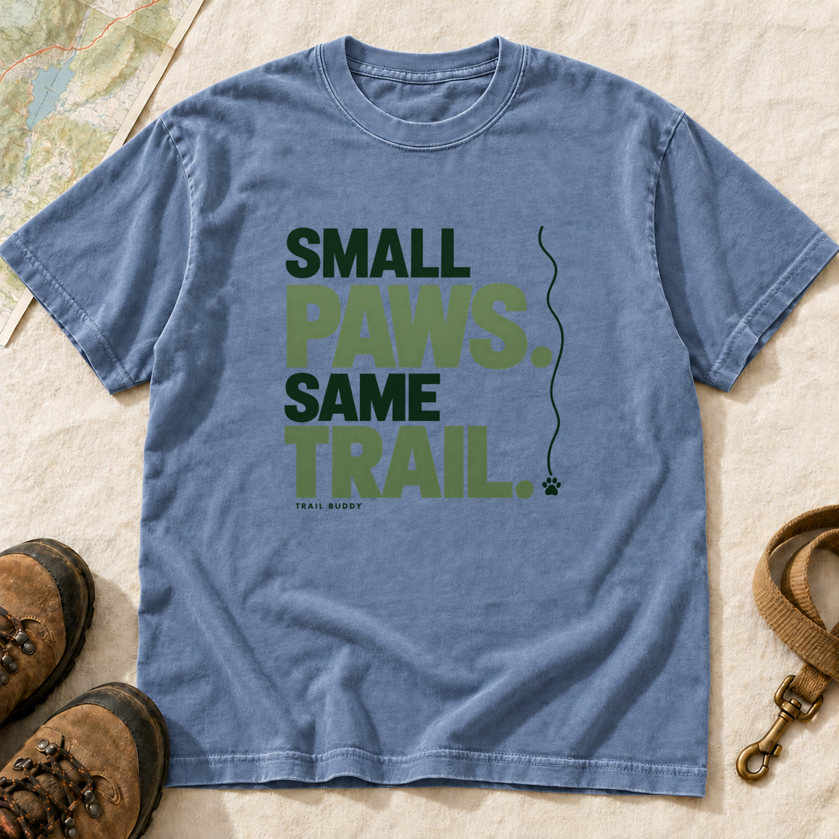 Small Paws Same Trail Dog Hiking T-Shirt | Buddy Outfitters