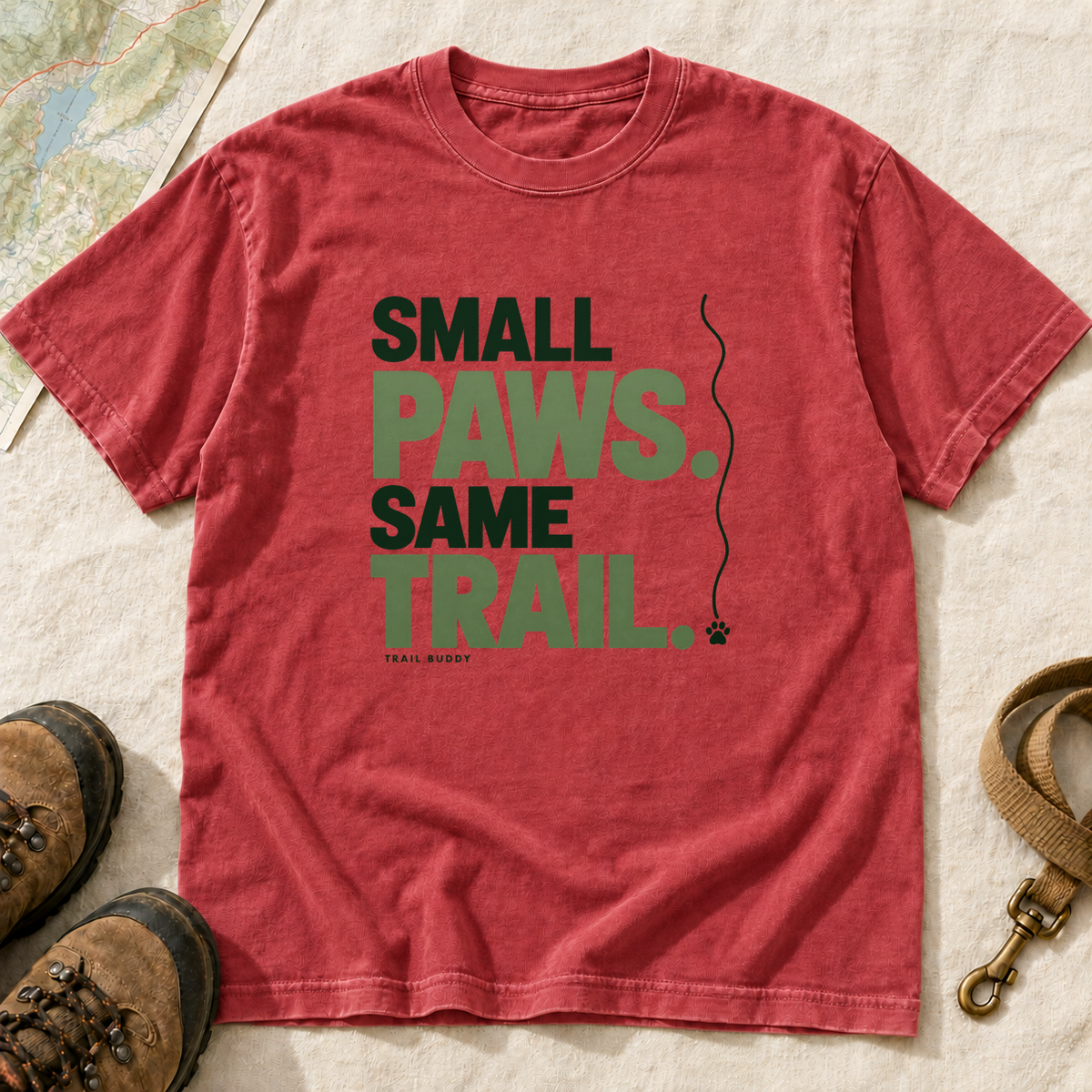 Small Paws Same Trail Dog Hiking T-Shirt | Buddy Outfitters