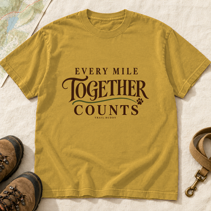 Every Mile Together Counts Dog Hiking T-Shirt | Buddy Outfitters