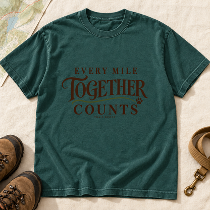 Every Mile Together Counts Dog Hiking T-Shirt | Buddy Outfitters