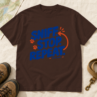 Sniff Stop Repeat Dog Hiking T-Shirt | Buddy Outfitters
