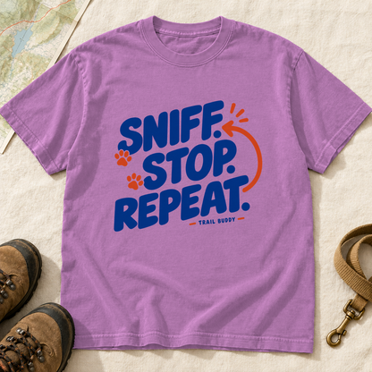 Sniff Stop Repeat Dog Hiking T-Shirt | Buddy Outfitters