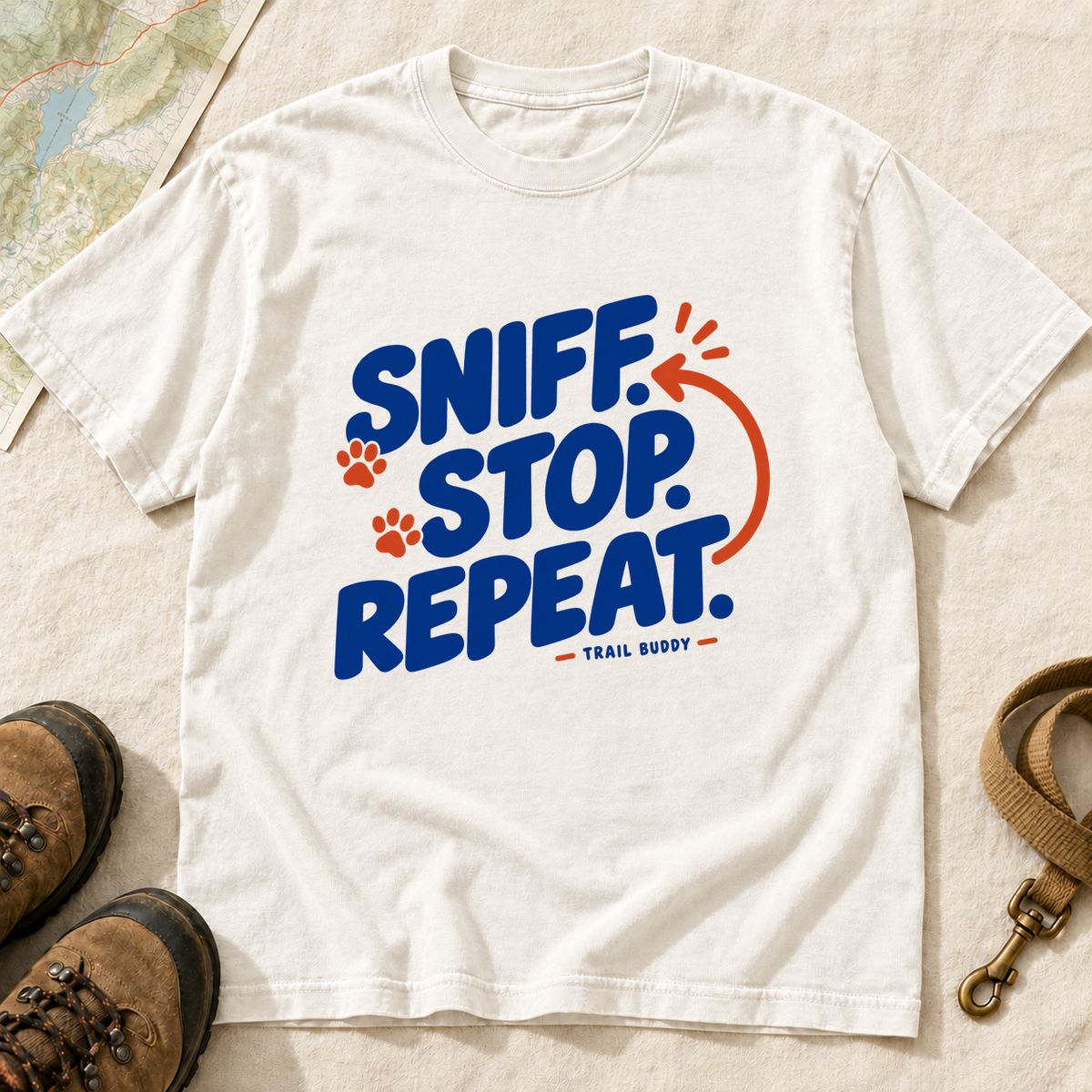 Sniff Stop Repeat Dog Hiking T-Shirt | Buddy Outfitters