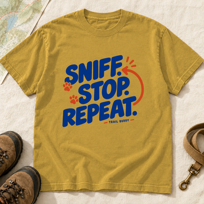 Sniff Stop Repeat Dog Hiking T-Shirt | Buddy Outfitters