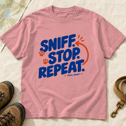 Sniff Stop Repeat Dog Hiking T-Shirt | Buddy Outfitters