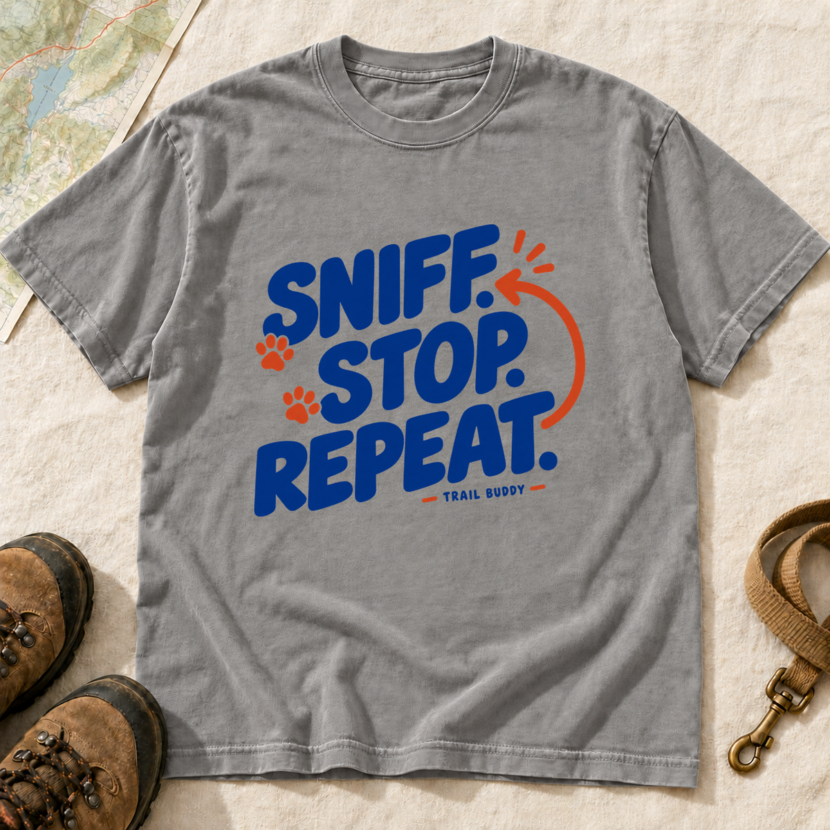 Sniff Stop Repeat Dog Hiking T-Shirt | Buddy Outfitters