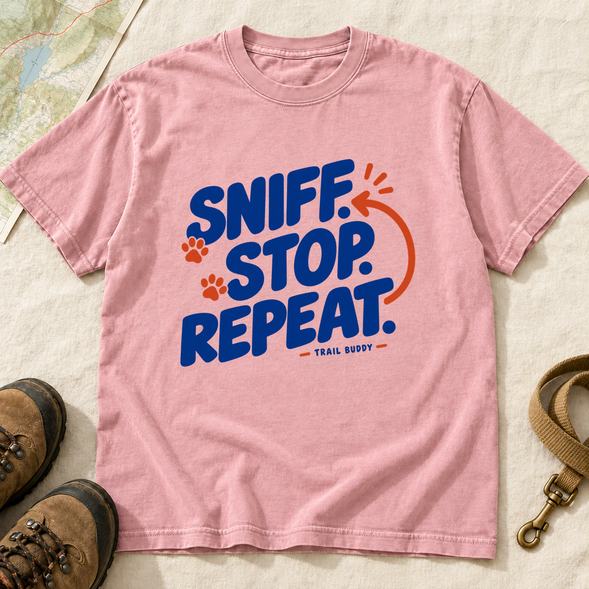 Sniff Stop Repeat Dog Hiking T-Shirt | Buddy Outfitters