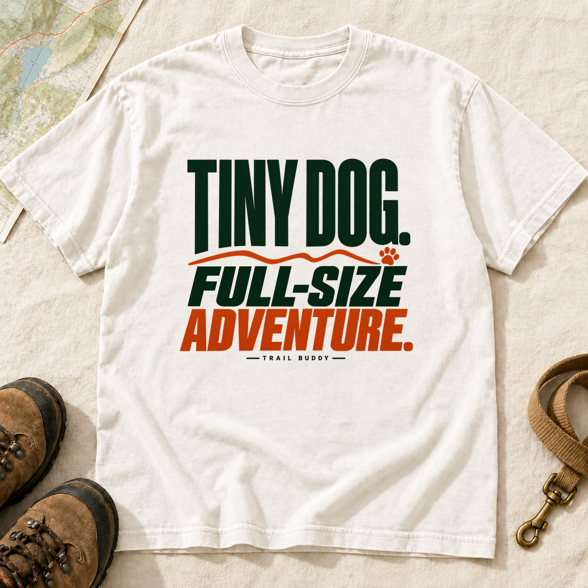Tiny Dog Full-Size Adventure Dog Hiking T-Shirt | Buddy Outfitters