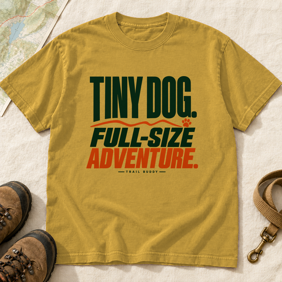 Tiny Dog Full-Size Adventure Dog Hiking T-Shirt | Buddy Outfitters