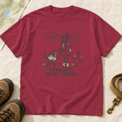 Forecast Quiet Trails Girl and Dog T-Shirt
