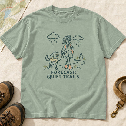 Forecast Quiet Trails Girl and Dog T-Shirt