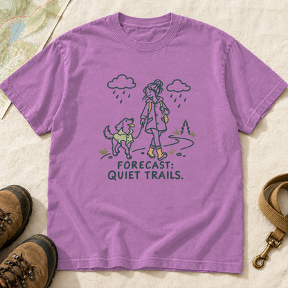 Forecast Quiet Trails Girl and Dog T-Shirt