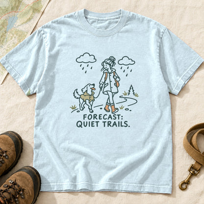 Forecast Quiet Trails Girl and Dog T-Shirt