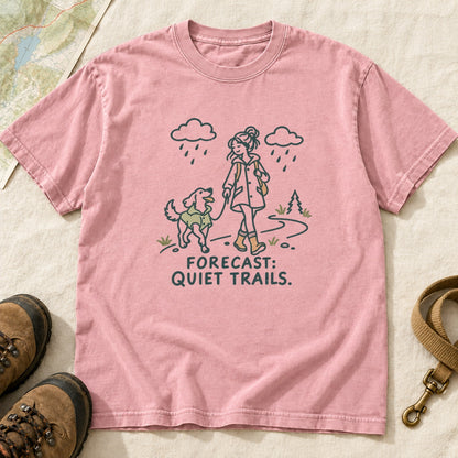 Forecast Quiet Trails Girl and Dog T-Shirt