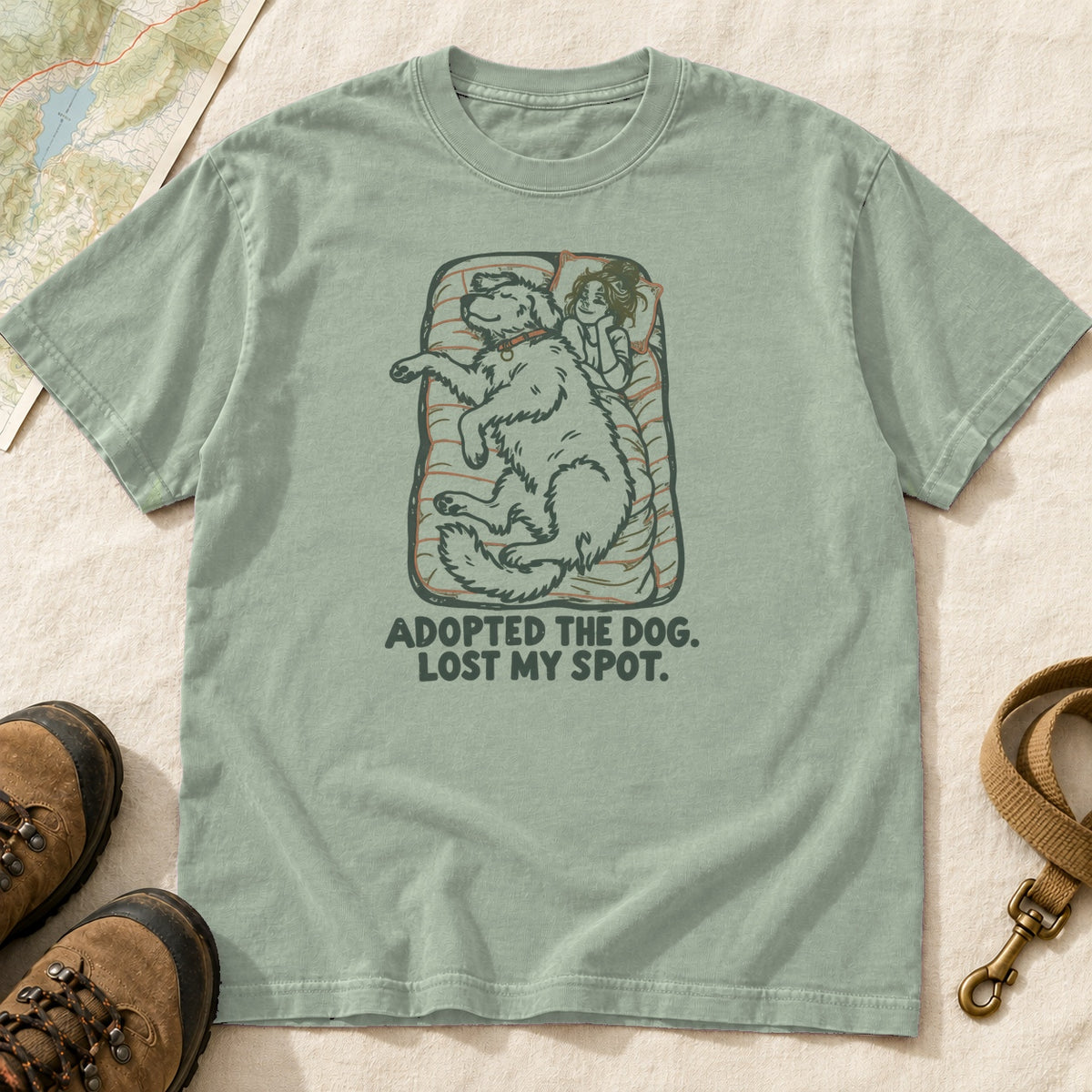 Adopted the Dog Lost My Spot Funny Dog T-Shirt