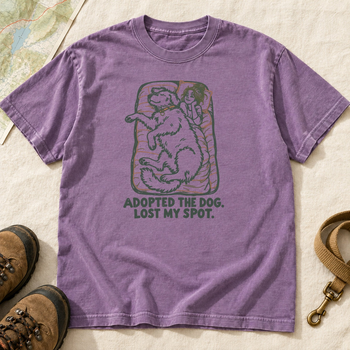 Adopted the Dog Lost My Spot Funny Dog T-Shirt