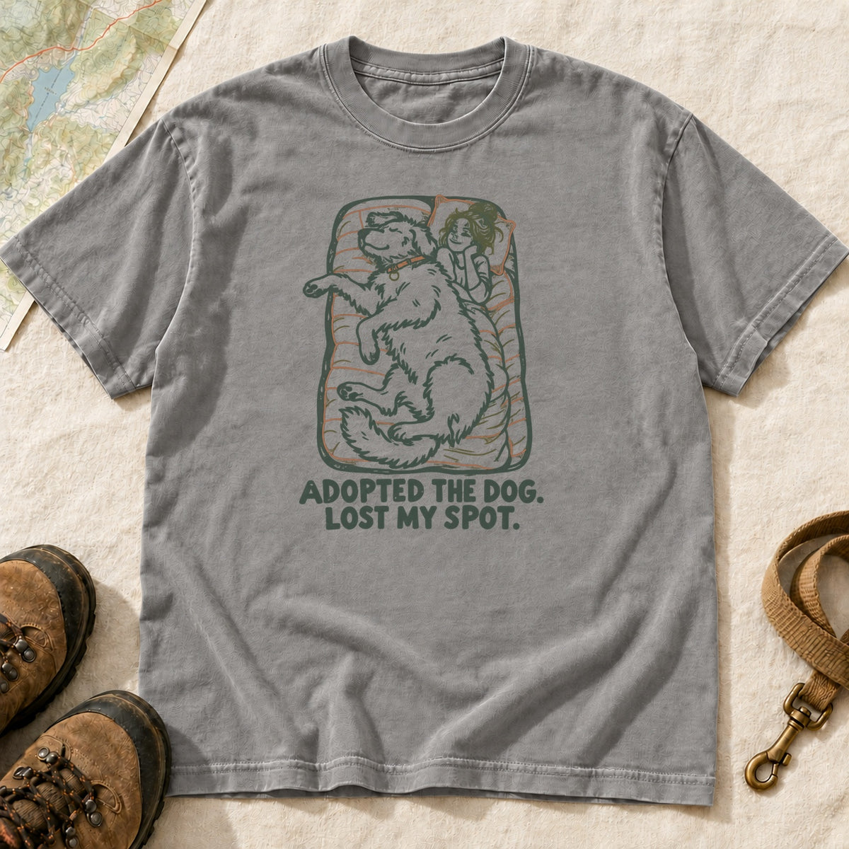 Adopted the Dog Lost My Spot Funny Dog T-Shirt