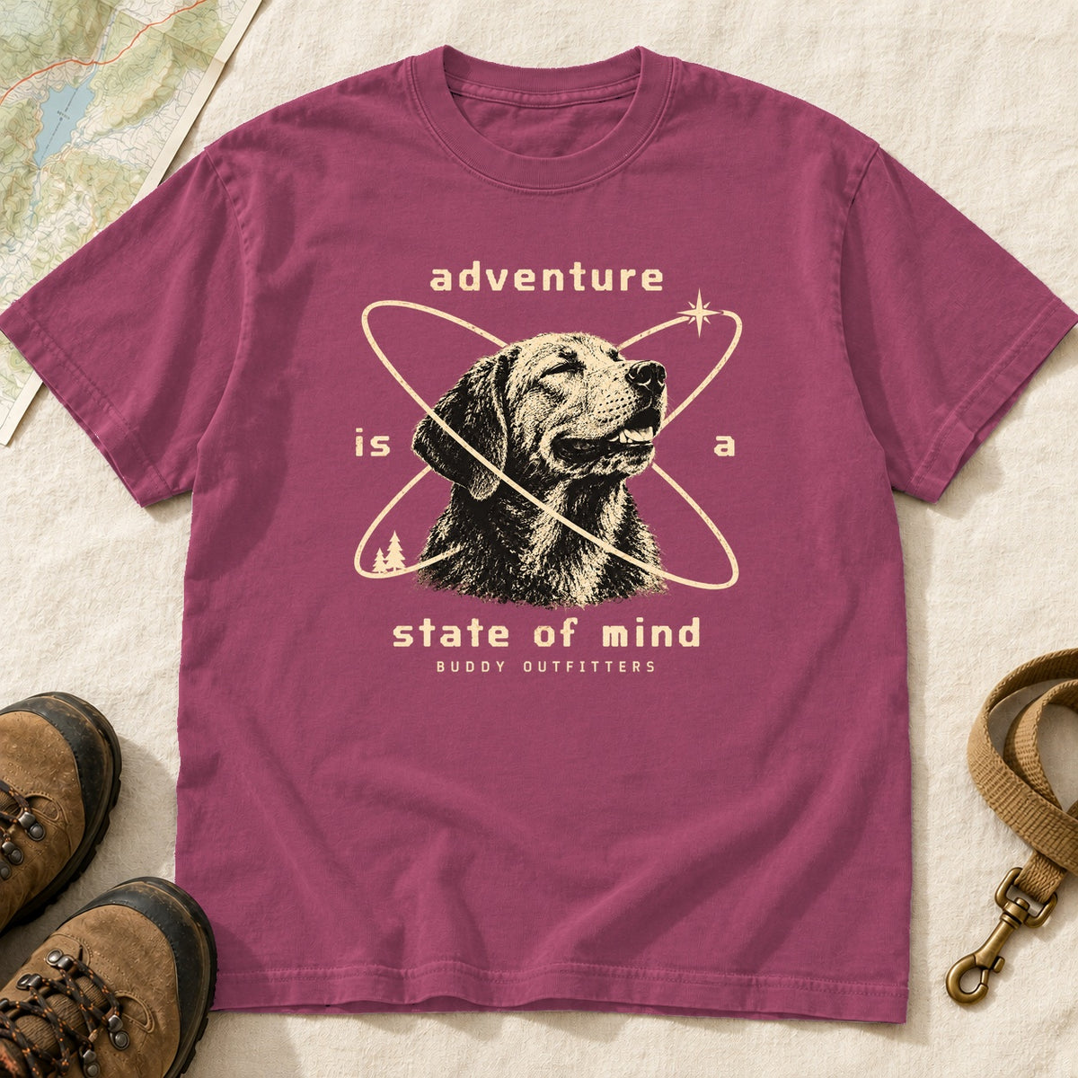 Adventure Is A State Of Mind Labrador – Berry front mockup