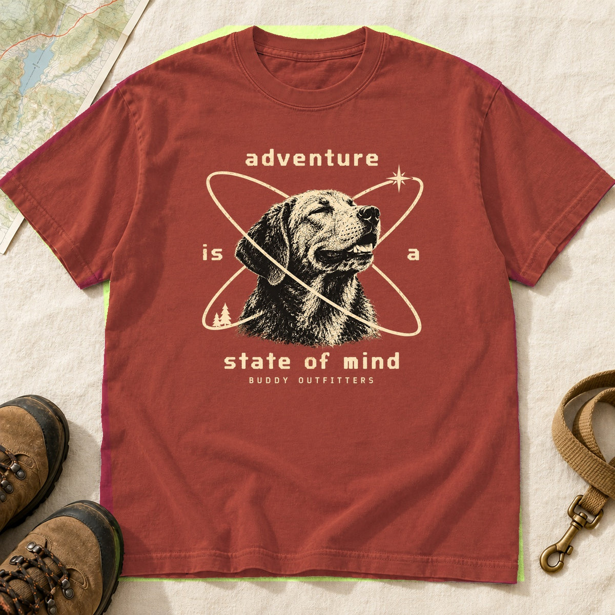 Adventure Is A State Of Mind Labrador – Chili front mockup