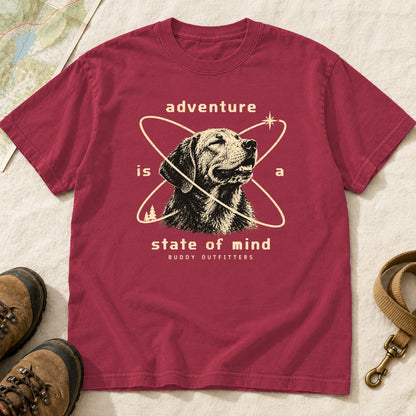 Adventure Is A State Of Mind Labrador – Crimson front mockup