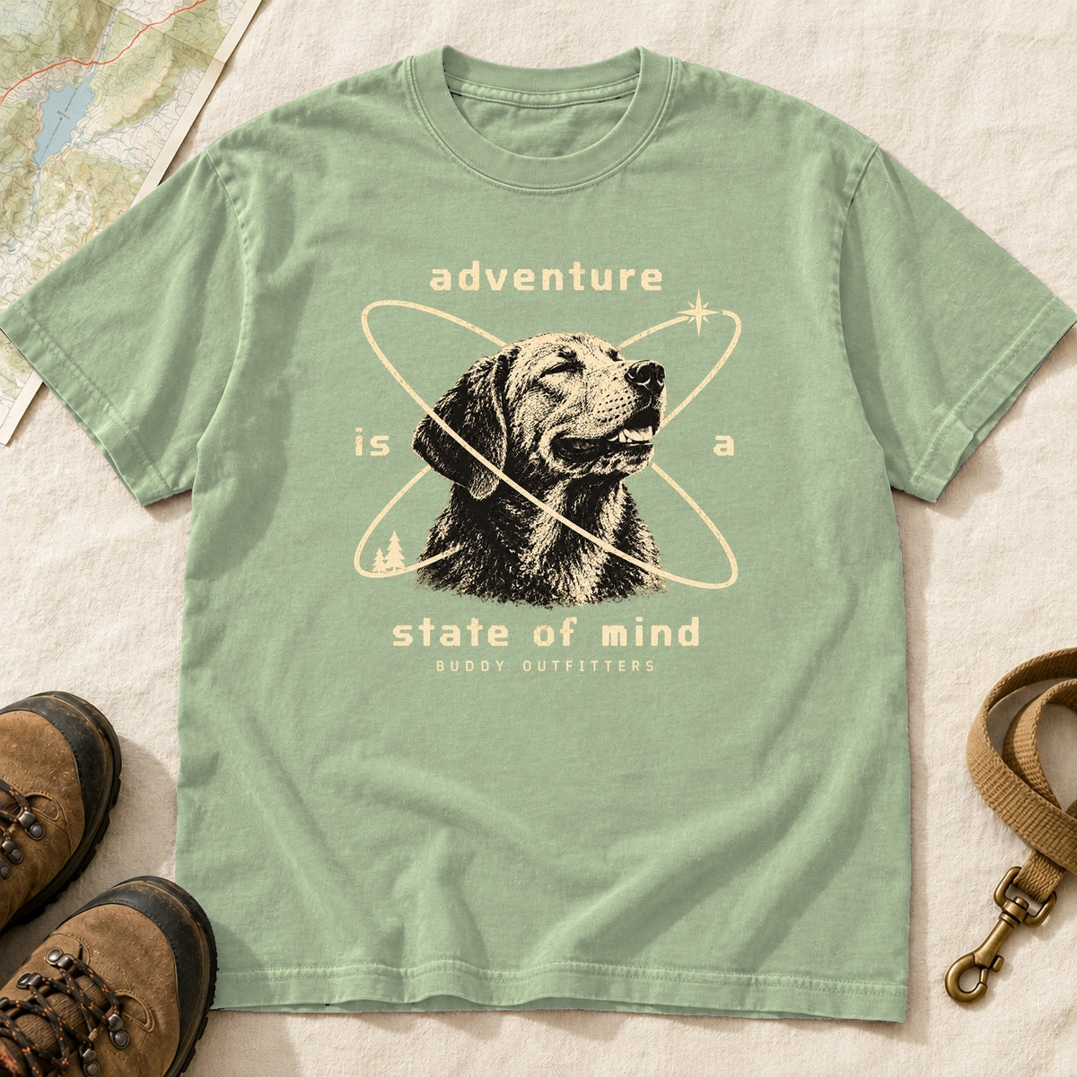 Adventure Is A State Of Mind Labrador – Light Green front mockup
