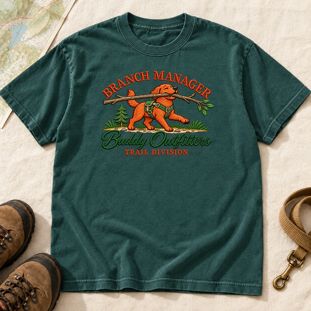 Branch Manager Dog Hiking – Blue Spruce front mockup