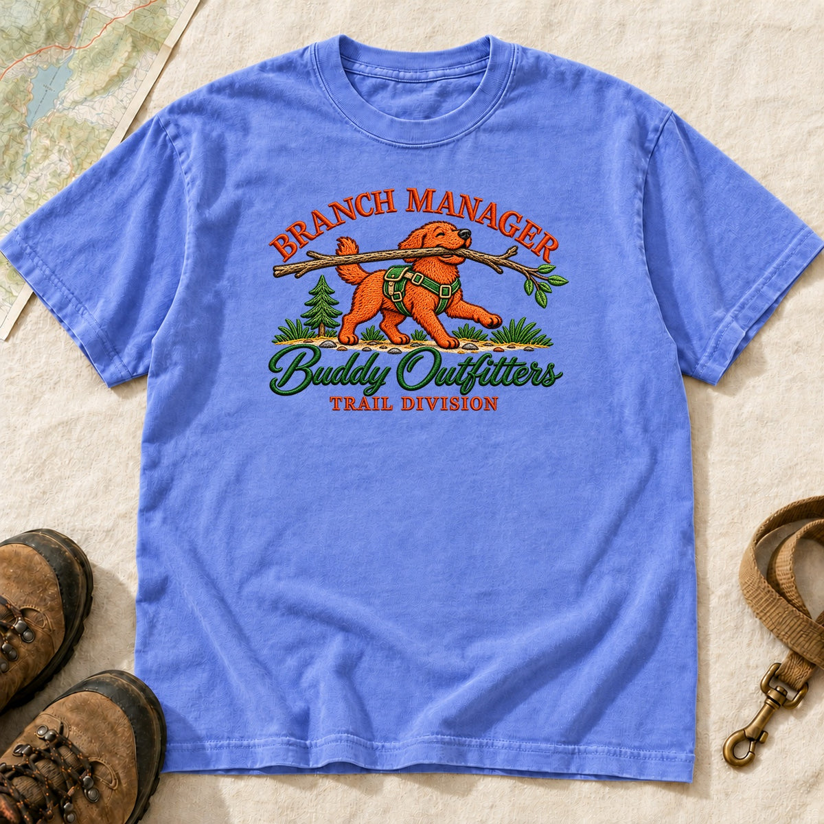 Branch Manager Dog Hiking – Flo Blue front mockup
