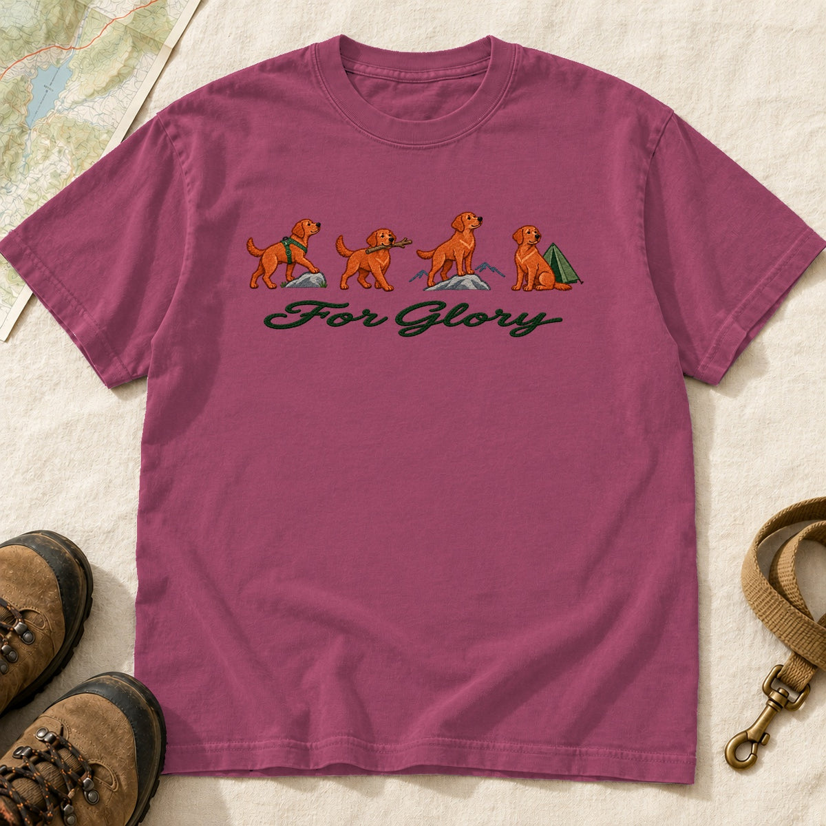 For Glory Labrador Adventure – Berry front mockup