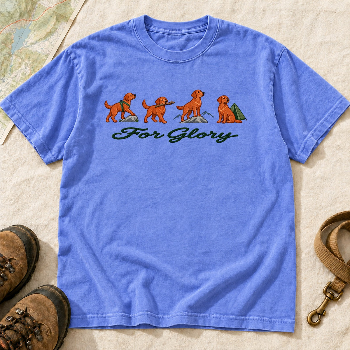 For Glory Labrador Adventure – Flo Blue front mockup