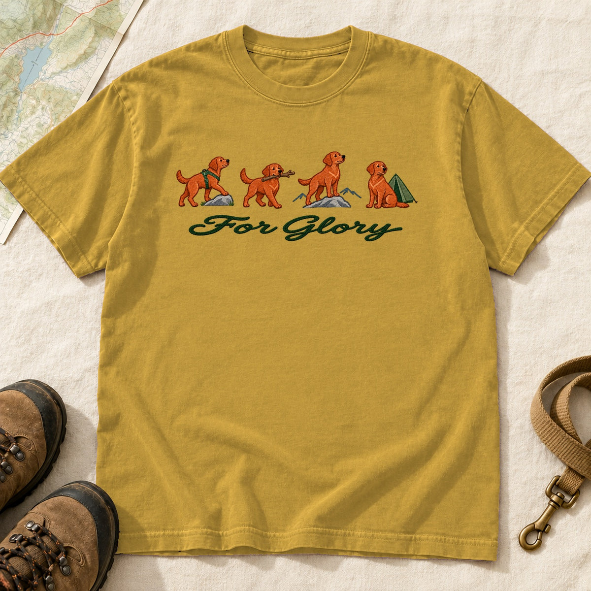 For Glory Labrador Adventure – Mustard front mockup