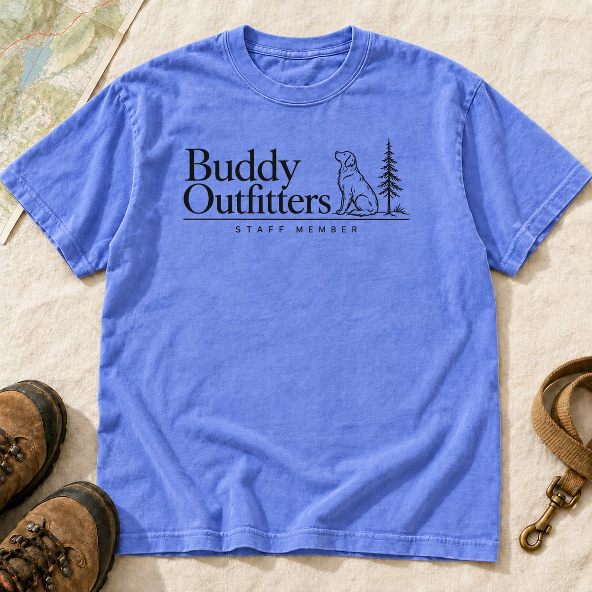 Staff Member Dog And Pine – Flo Blue front mockup